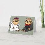 Funny Sloth Bride And Groom Wedding Card at Zazzle