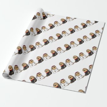 Funny Sloth Bride And Groom Wedding Wrapping Paper by AllSmilesWeddings at Zazzle