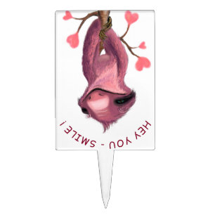 Funny Sloth Cake Topper - Custom Text