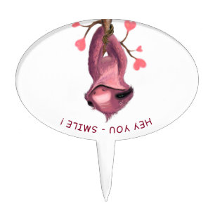 Funny Sloth Cake Topper Smile - Custom Text