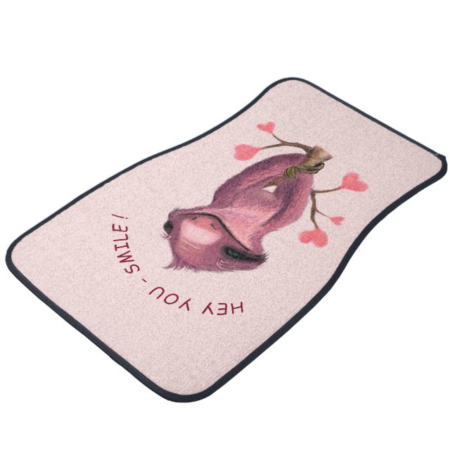 Funny Sloth Car Floor Mat (Angled)