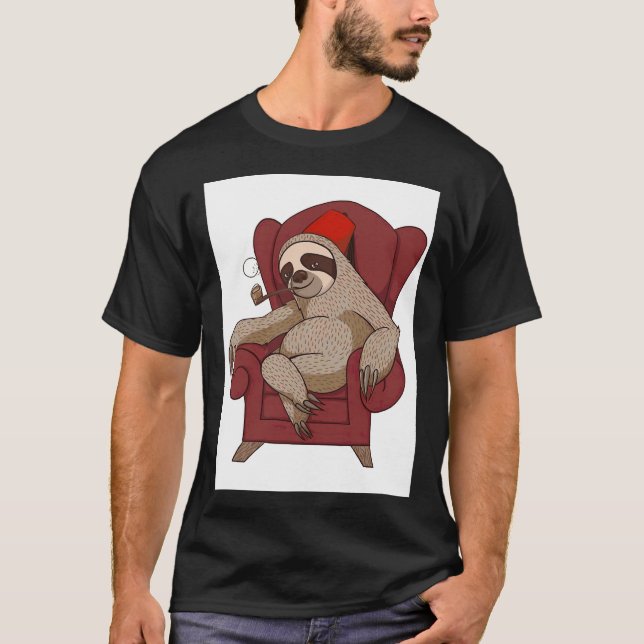 Funny Sloth Chair T-Shirt (Front)
