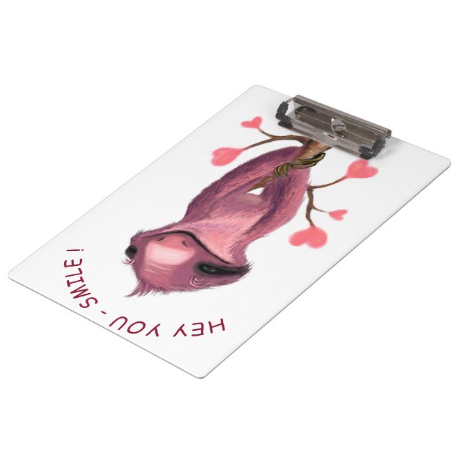 Funny Sloth Clipboard - Custom Text (Angled)