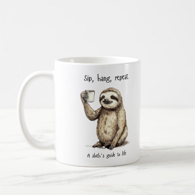 Funny Sloth Coffee Mug (Left)