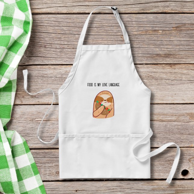 Funny Sloth Eating Burrito Adult Apron (Creator Uploaded)
