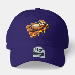 Funny Sloth eating Pizza, Kawaii Animal Lover Clas 47 Brand Hat
