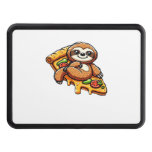 Funny Sloth eating Pizza, Kawaii Animal Lover Clas Hitch Cover