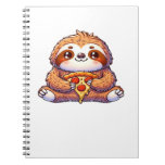 Funny Sloth eating Pizza, Kawaii Animal Lover Clas Notebook