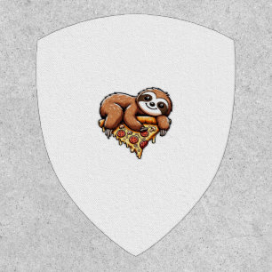 Funny Sloth eating Pizza, Kawaii Animal Lover Clas Patch