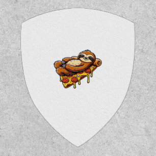 Funny Sloth eating Pizza, Kawaii Animal Lover Clas Patch