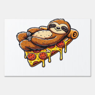 Funny Sloth eating Pizza, Kawaii Animal Lover Clas Sign