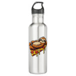 Funny Sloth eating Pizza, Kawaii Animal Lover Clas Stainless Steel Water Bottle