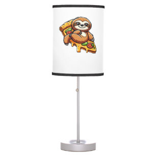 Funny Sloth eating Pizza, Kawaii Animal Lover Clas Table Lamp
