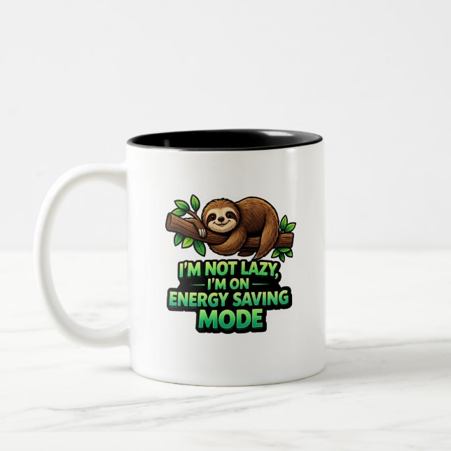 Funny Sloth Energy Saving Mode Coffee Mug (Left)