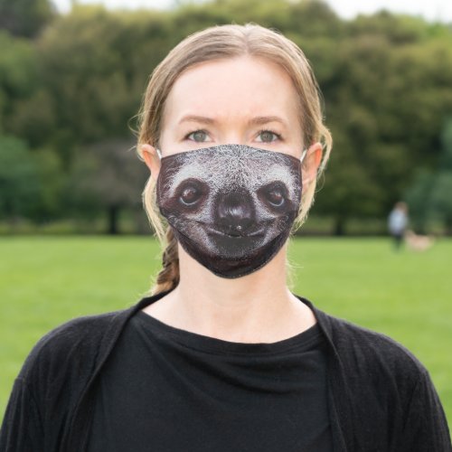 Funny Sloth Face Adult Cloth Face Mask