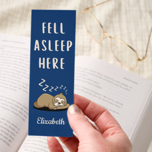 Funny Sloth Fell Asleep Here Personalized  Bookmarks