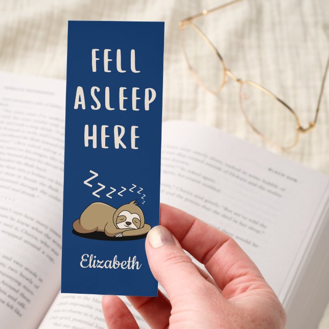 Funny Sloth Fell Asleep Here Personalized  Bookmarks (Hand)