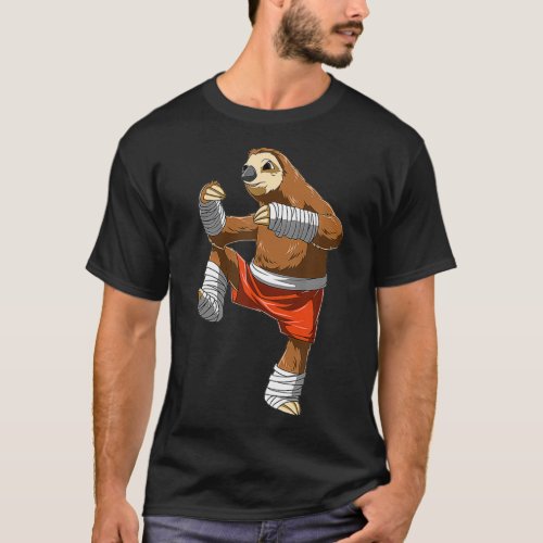 Funny Sloth Fighter  Muay Thai Kickboxing Gift T_Shirt