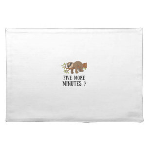 Funny Sloth Five More Minutes Sleep Bed Pajama Nig Cloth Placemat