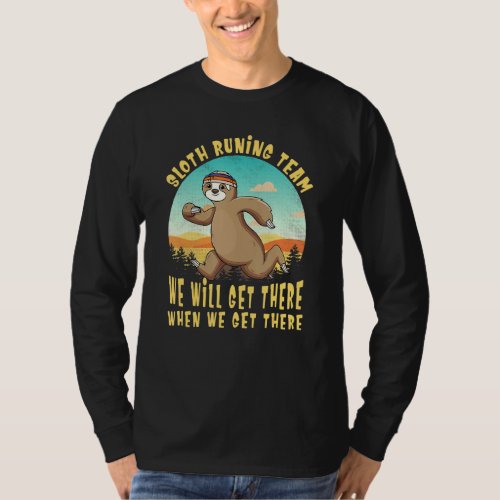 Funny Sloth For Men Women Kids Vintage Sloth Runni T_Shirt