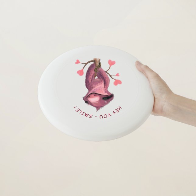 Funny Sloth Frisbee Smile - Custom Text (In Hand)