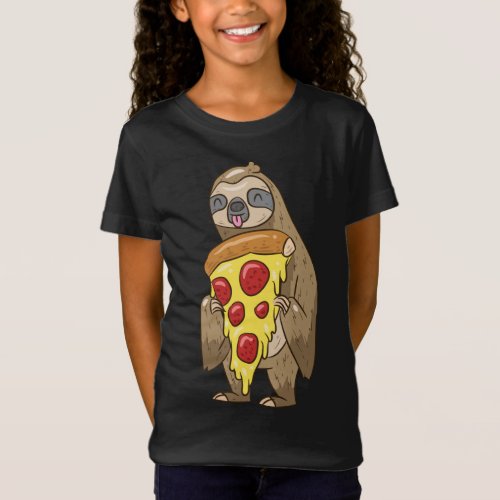 Funny Sloth Gift For A Pizza Lover T_Shirt