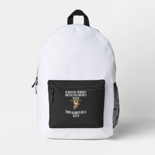 Funny Sloth Gift for Women Girls Boys Kids Cool Sl Printed Backpack