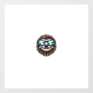 Funny Sloth Graphic with Sunglasses, Men Women Kid Wall Decal