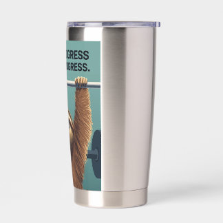 Funny Sloth Gym Motivation Poster - Slow Progress  Insulated Tumbler