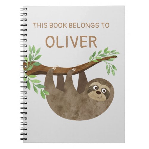 Funny sloth hanging notebook