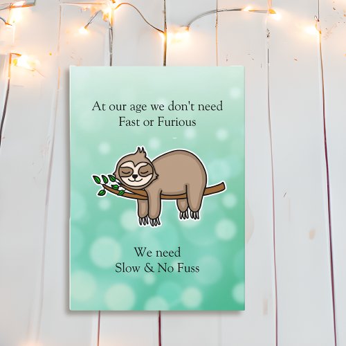 Funny Sloth Happy Birthday Card