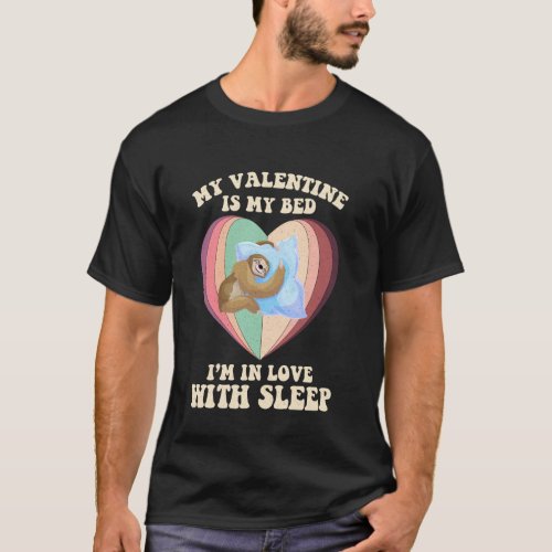 Funny Sloth Heart Retro Cute Valentines Day Animal T-Shirt