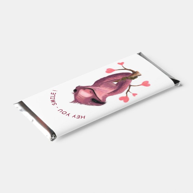 Funny Sloth Hershey Bar Favors - Custom Text (Angled)