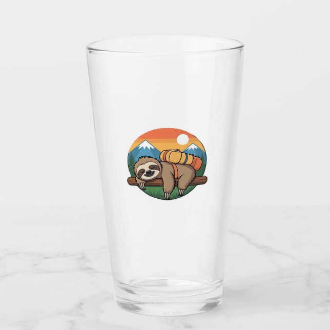 Funny Sloth Hiking Classic T-Shirt_1 Glass (Front)