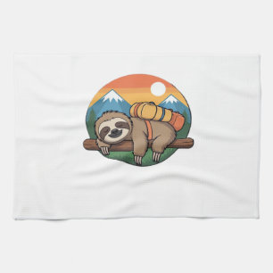 Funny Sloth Hiking Classic T-Shirt_1 Kitchen Towel