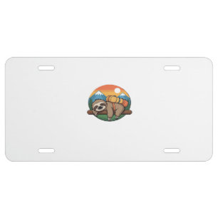Funny Sloth Hiking Classic T-Shirt_1 License Plate