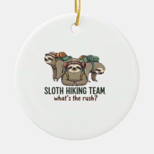 Funny Sloth Hiking Classic T-Shirt_5 Ceramic Ornament