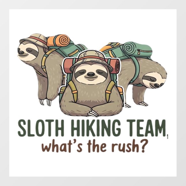 Funny Sloth Hiking Classic T-Shirt_5 Wall Decal (Front)