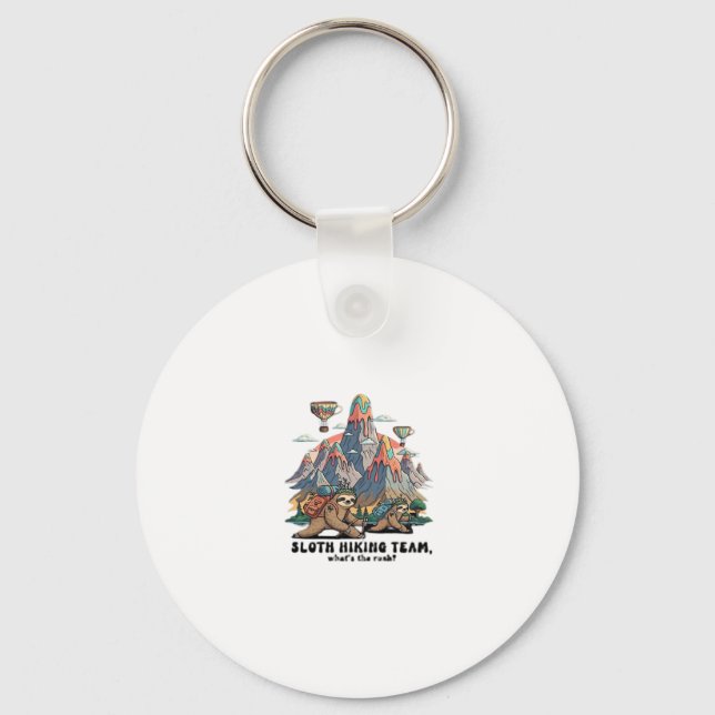 Funny Sloth Hiking Classic T-Shirt_7 Keychain (Front)