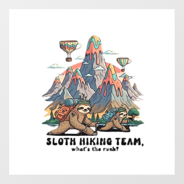 Funny Sloth Hiking Classic T-Shirt_7 Wall Decal (Front)