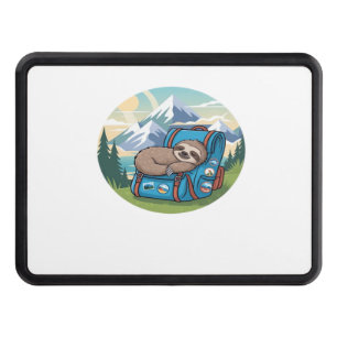 Funny Sloth Hiking Oversized T-Shirt Hitch Cover