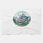 Funny Sloth Hiking Oversized T-Shirt Kitchen Towel