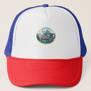 Funny Sloth Hiking Oversized T-Shirt Trucker Hat