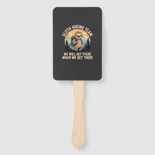 Funny Sloth Hiking T-Shirt_2 Hand Fan
