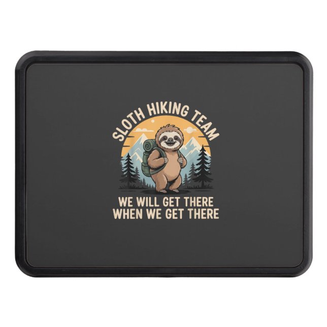 Funny Sloth Hiking T-Shirt_2 Hitch Cover (Front)