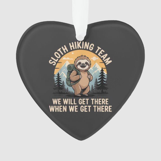 Funny Sloth Hiking T-Shirt_2 Ornament (Front)