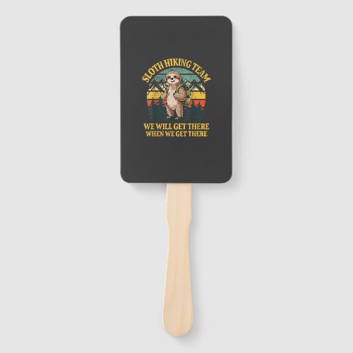 Funny Sloth Hiking T-Shirt Hand Fan