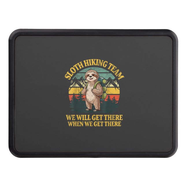 Funny Sloth Hiking T-Shirt Hitch Cover (Front)