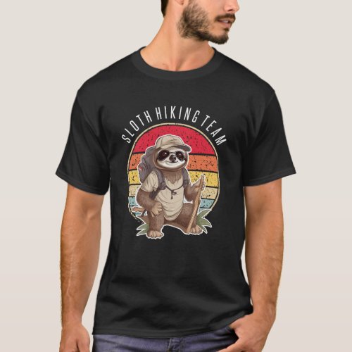 Funny Sloth Hiking Team graphic T_Shirt