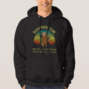 Funny Sloth Hiking Team Retro Vintage Sloth 80s  Hoodie